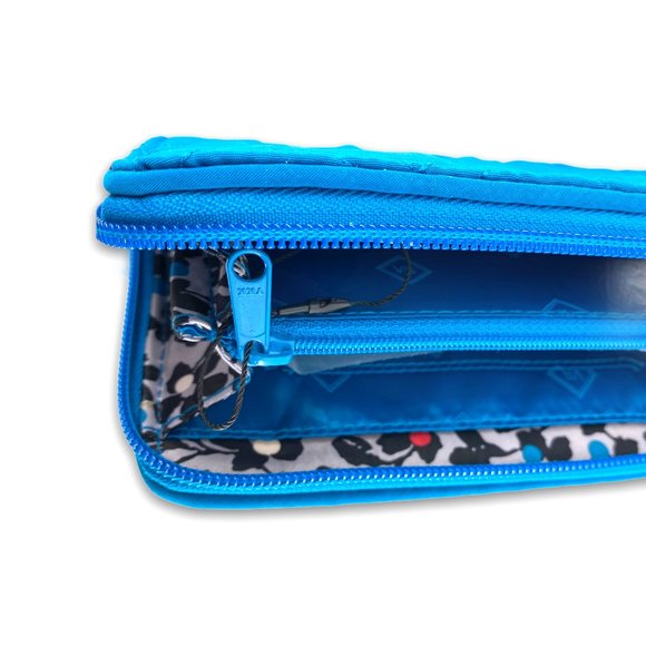 Vera Bradley Bahama Bay RFID Wristlet – Blue Grab & Go Travel Wallet - Picture 7 of 7